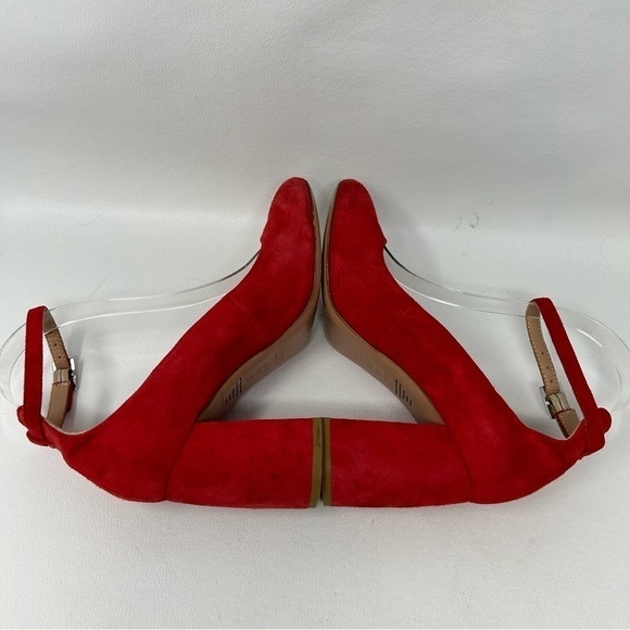 Lewit Emilia Ankle Strap Block Heel Pump, Red Suede, Women’s Size EU 37.5 - Picture 9 of 12